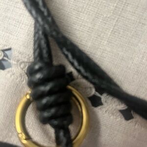 Parker thatch Black Braided leather strap